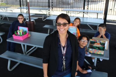 Ms. Diaz with students